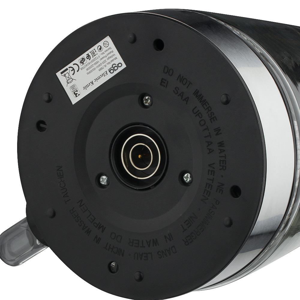 AGASMART Borosilicate Glass Electric Water Kettle 1.7L, 1500W-1800W, BPA-Free, Silver Body