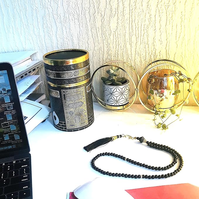 AGASMART Kaaba Pattern Gift Boxed Muslim Gift Set with Tasbih, Kaaba Bag and Portable Prayer Mat (Model 2)