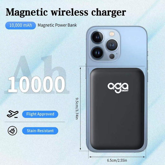 10000mAh Magnetic Wireless Power Bank and Battery Charger for iPhone 12-16