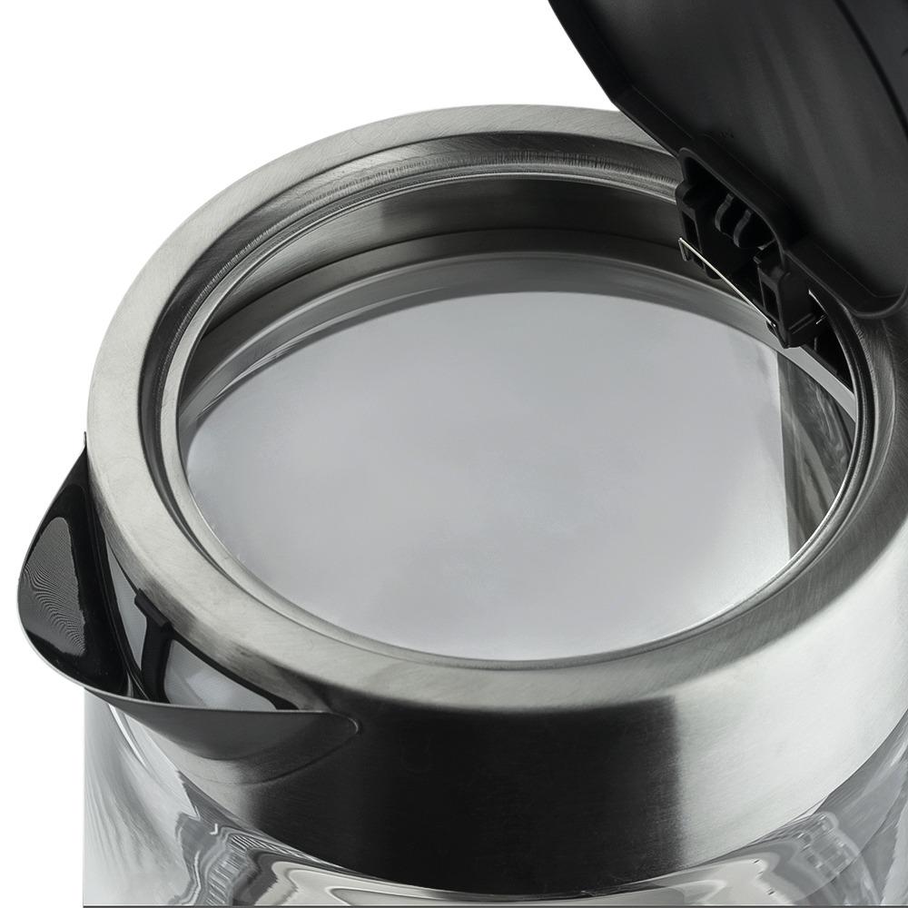 AGASMART Borosilicate Glass Electric Water Kettle 1.7L, 1500W-1800W, BPA-Free, Silver Body