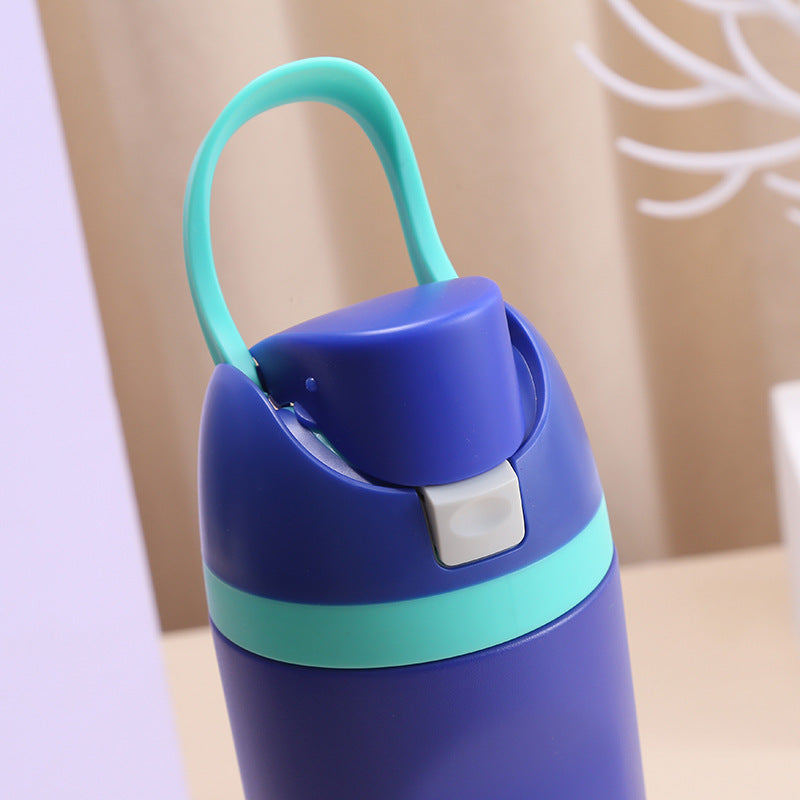 20 Oz Water Bottle with Leak Proof Lid, Carry On and Push Button | Insulated Stainless Steel Vacuum Bottle | One-handed Operation Travel Water Bottle for Gym & Sports