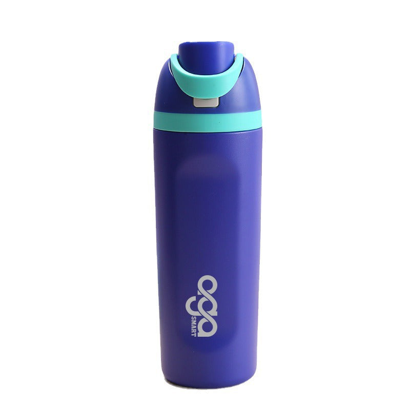 20 Oz Water Bottle with Leak Proof Lid, Carry On and Push Button | Insulated Stainless Steel Vacuum Bottle | One-handed Operation Travel Water Bottle for Gym & Sports